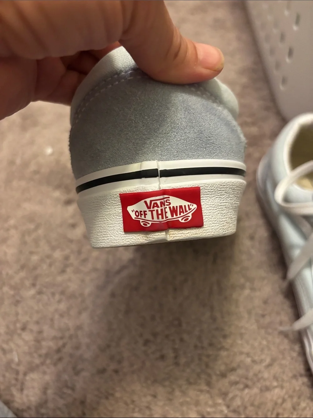 Vans Old Skool Low-Top Sneakers in Light Blue and Gray with White Stripe